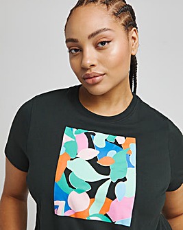 Print Square Slogan T-Shirt