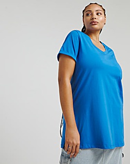 Cobalt Longline Side Split T-Shirt