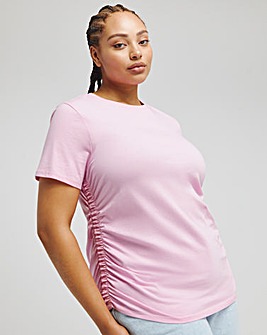 Pink Goddess Ruched Side T-Shirt