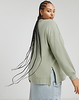 Sage Side Split Sweatshirt