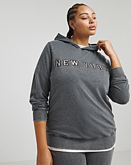 New York Slogan Hoodie