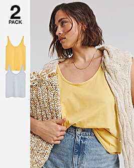 Grey & Yellow 2 Pack Slouchy Vests