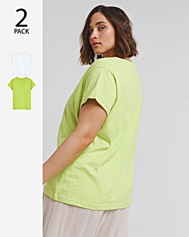 Lime & White 2 Pack V-Neck T-Shirt