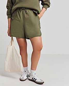 Khaki Curved Shorts