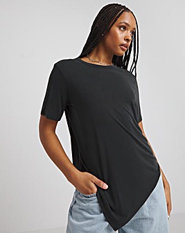 Charcoal Premium Jersey Asymmetric Top