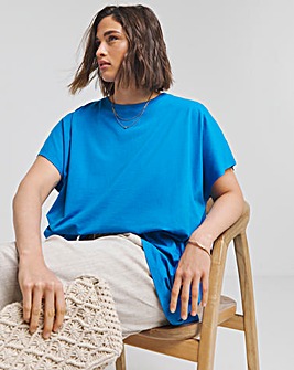 Cobalt Blue Slouchy Dip Back T-Shirt