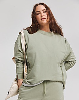 Sage Exposed Seam Dip Back Sweatshirt