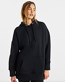 Black Longline Hoodie