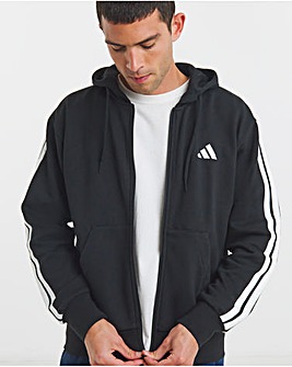 adidas 3 Stripes Full Zip Fleece Hoodie