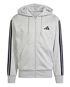 adidas 3 Stripes Fleece Full Zip Hoodie