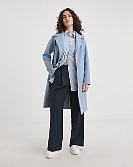 Pale Blue Single Breasted Coat