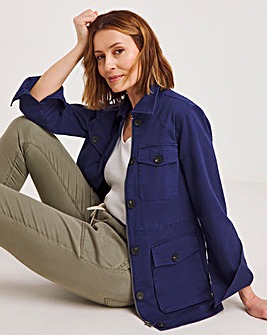 Navy Stretch Utility Jacket