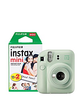Fujifilm Instax Mini 12 Instant Camera including 20 Shots - Mint Green