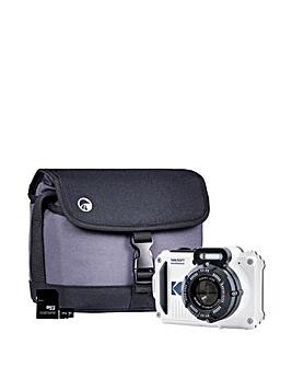 Kodak PIXPRO WPZ2 Camera inc Shoulder Bag & 32GB MicroSD Card - White