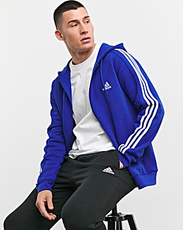 adidas 3 Stripes Fleece Full Zip Hoodie