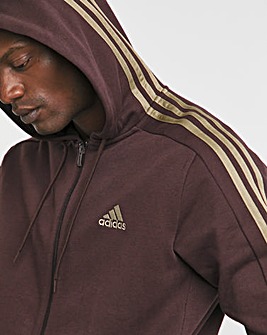 adidas 3 Stripes French Terry Full Zip Hoodie