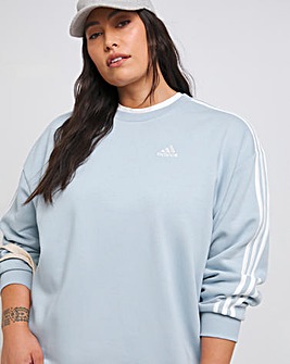 adidas Essentials 3 Stripes Oversized Fleece Sweatshirt