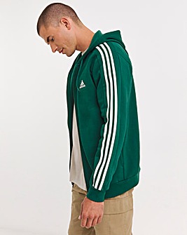 adidas 3 Stripes Fleece Full Zip Hoodie