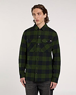 Dickies Fleece Lined Sacramento Flannel Shirt - Pine