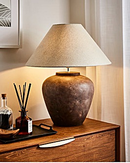 Large Brown Ceramic Table Lamp