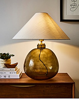 Large Green Glass Table Lamp