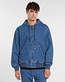 Dickies Lined Denim Hooded Bomber - Classic Blue