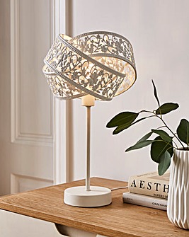 Matte White Fretwork Table Lamp