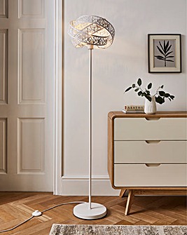 Matte White Fretwork Floor Lamp