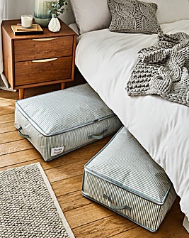 Set of 2 Striped Underbed Storage Bag