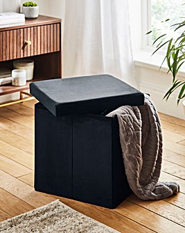 Velvet Foldable Storage Ottoman Cube