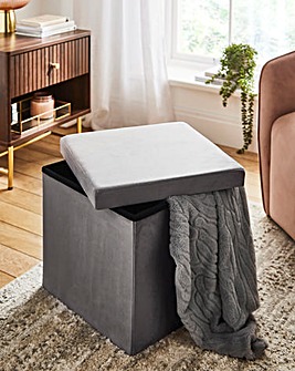 Velvet Foldable Storage Ottoman Cube