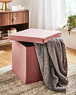 Velvet Foldable Storage Ottoman Cube