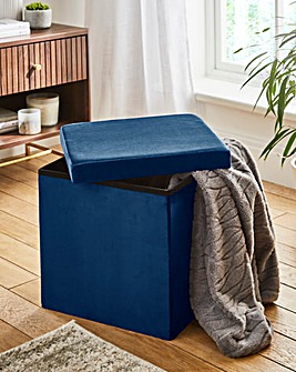 Velvet Foldable Storage Ottoman Cube