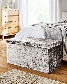 Crushed Velvet Storage Ottoman