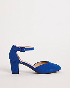Two Part Heeled Shoe With Ankle Strap EEE Fit