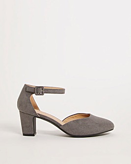Two Part Heeled Shoe With Ankle Strap E Fit