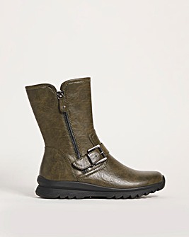 Cushion Walk Casual Boot with Side Zip Detail E Fit