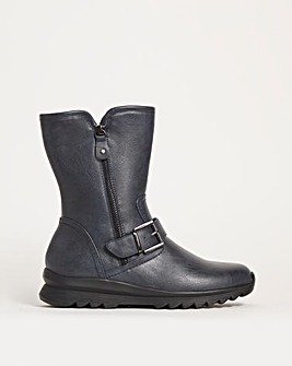 Cushion Walk Casual Boot with Side Zip Detail E Fit