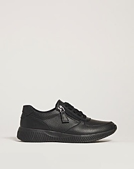 Leather Lace Trainer With Zip Detail EEE Fit