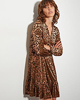 Monsoon Ali Devore Leopard Print Mini Dress