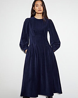 Monsoon Eileen Seamed Velvet Dress