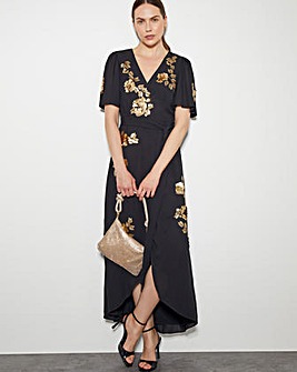 Monsoon Sarah Sequin Floral Midi Dress