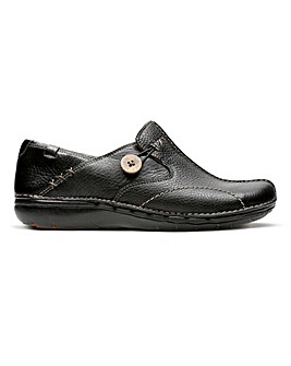 Clarks Un Loop Button Slip On Shoes Wide E Fitting