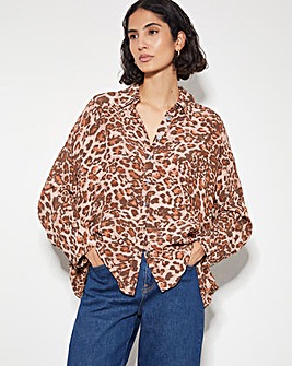 Monsoon Arielle Leopard Print Shirt