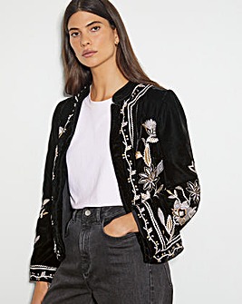 Monsoon Phoebe Embroidered Velvet Jacket