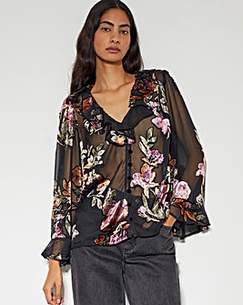 Monsoon Ariella Floral Devore Blouse