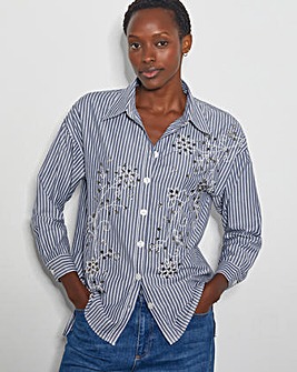 Monsoon Sherry Embroidered Stripe Shirt