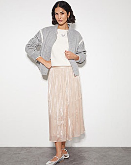 Monsoon Sia Metallic Shimmer Midi Skirt