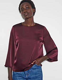 Monsoon Ingrid Bell Sleeve Satin Top