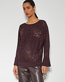 Monsoon Hope Sparkle Stud Raglan Jumper